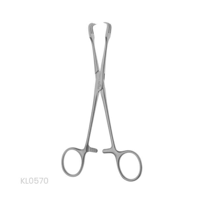 Зажими, хірургічні, для захвату органів та тканин, "Lahey", із зубцями 3 х 3, з кремальєрою, заг. довжина 155 mm Бренд - Asanus Medizintechnik Gmb, Німеччина